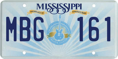 MS license plate MBG161