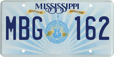 MS license plate MBG162