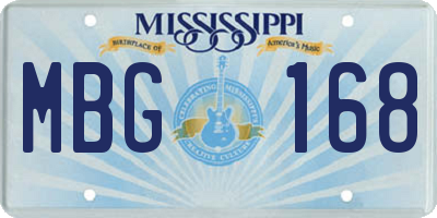 MS license plate MBG168