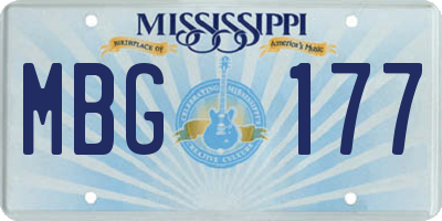 MS license plate MBG177