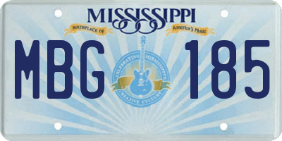 MS license plate MBG185