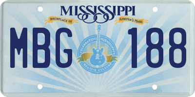 MS license plate MBG188