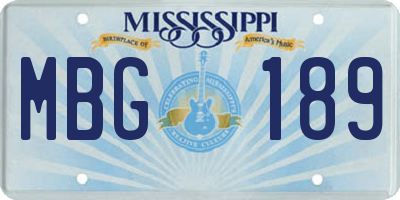 MS license plate MBG189