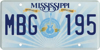 MS license plate MBG195