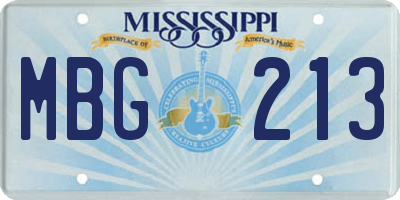 MS license plate MBG213
