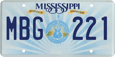 MS license plate MBG221
