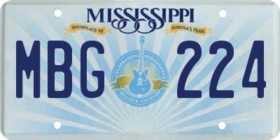 MS license plate MBG224