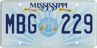 MS license plate MBG229