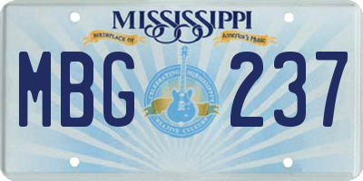 MS license plate MBG237