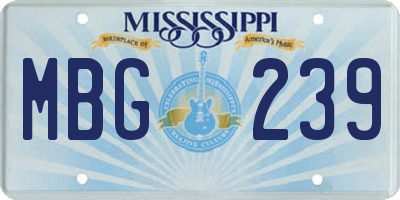 MS license plate MBG239