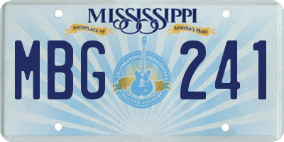 MS license plate MBG241