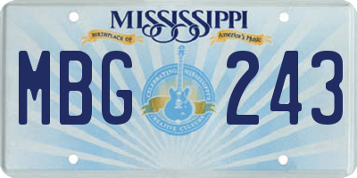 MS license plate MBG243