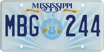 MS license plate MBG244