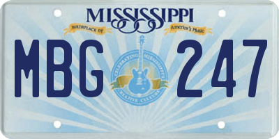 MS license plate MBG247