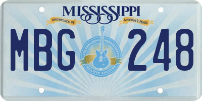MS license plate MBG248