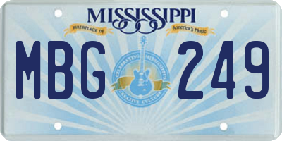 MS license plate MBG249