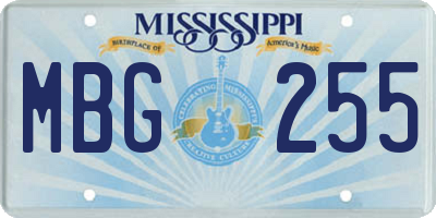 MS license plate MBG255