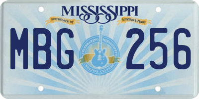 MS license plate MBG256