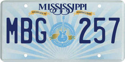 MS license plate MBG257