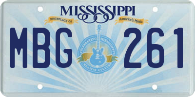 MS license plate MBG261