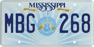 MS license plate MBG268