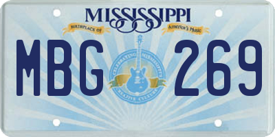MS license plate MBG269
