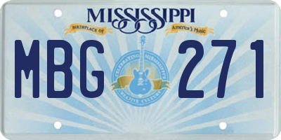 MS license plate MBG271