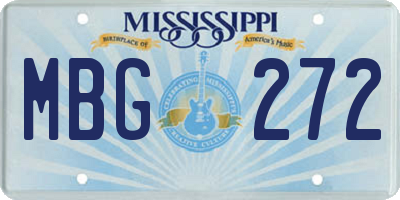 MS license plate MBG272