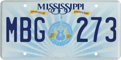 MS license plate MBG273