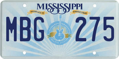 MS license plate MBG275