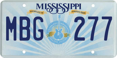 MS license plate MBG277