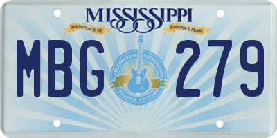 MS license plate MBG279