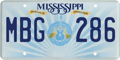 MS license plate MBG286