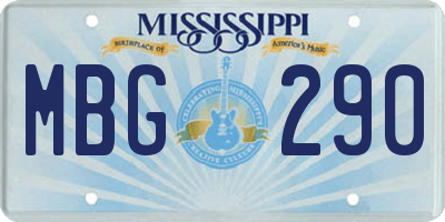 MS license plate MBG290