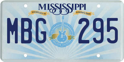 MS license plate MBG295