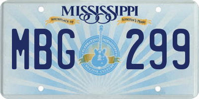 MS license plate MBG299