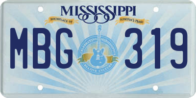 MS license plate MBG319