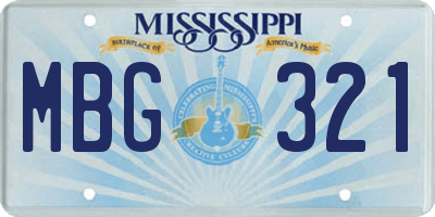 MS license plate MBG321