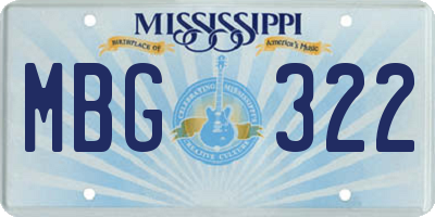 MS license plate MBG322