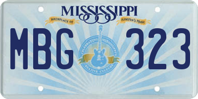 MS license plate MBG323