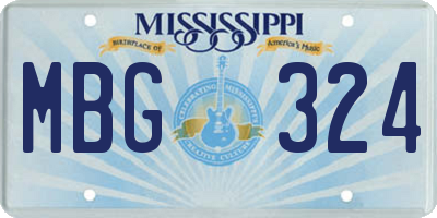 MS license plate MBG324