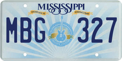 MS license plate MBG327