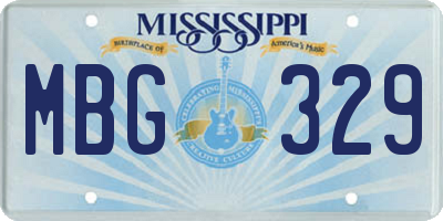 MS license plate MBG329