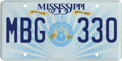 MS license plate MBG330