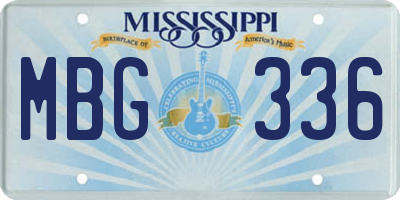 MS license plate MBG336