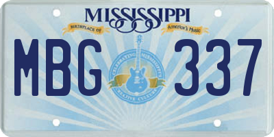MS license plate MBG337