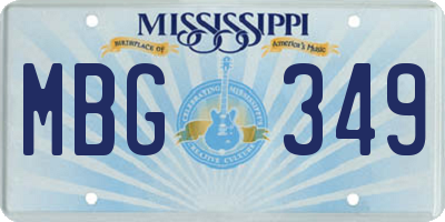 MS license plate MBG349