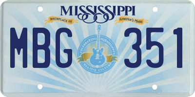 MS license plate MBG351