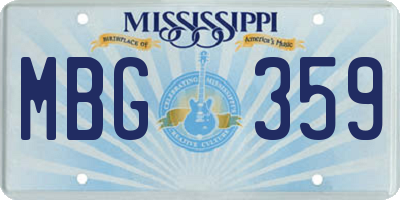 MS license plate MBG359