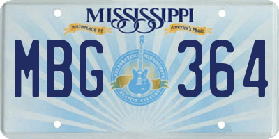 MS license plate MBG364